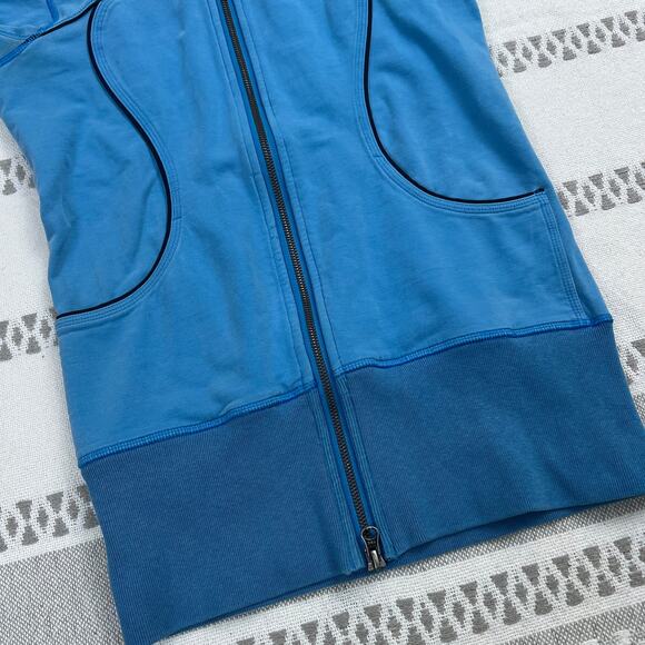 Lululemon Scuba Hoodie Full Zip Jacket Women's 6 Blue Thumbhole Contrast Stitch - Picture 7 of 13